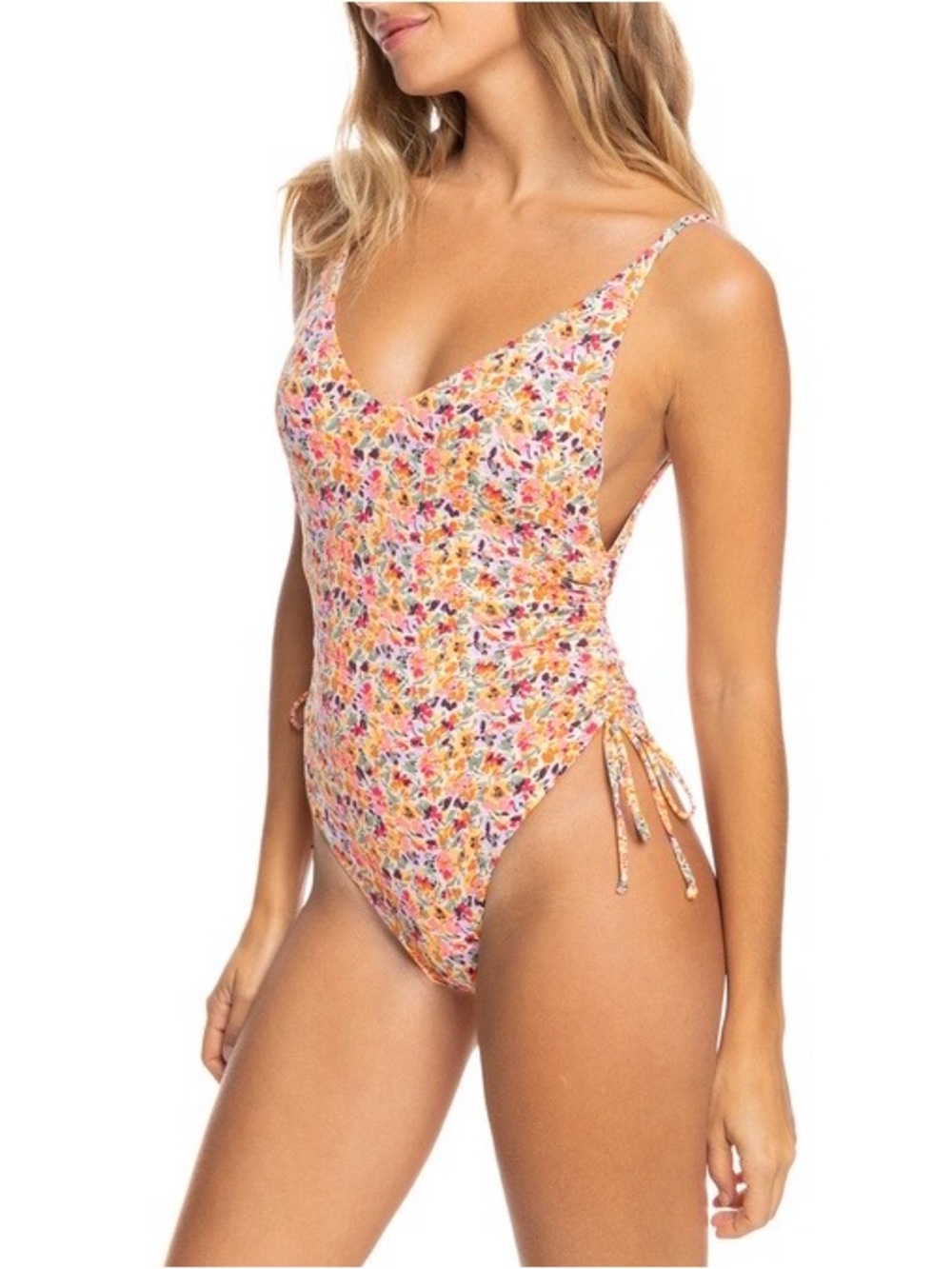 Roxy Pink Floral One-Piece Swimsuit